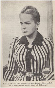 Marie Curie en La Sorbona de París (1891). Fuente: Wikipedia. Marie Curie en La Sorbona de París (1891). Fuente: Wikipedia.