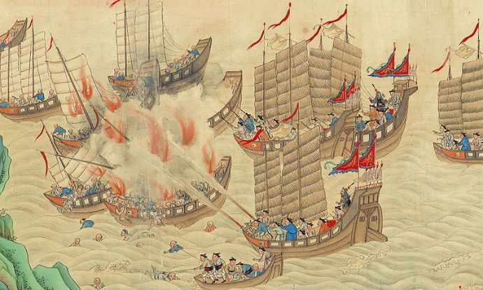 Dibujo de una batalla con piratas de la época. Fuente: Wikipedia. Dibujo de una batalla con piratas de la época. Fuente: Wikipedia.
